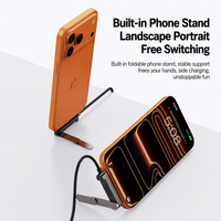 Support de téléphone pliable à charge rapide PD 65W, câble de données USB Type-C en PVC tressé à angle de 90 degrés pour téléphone, tablette, ordinateur portable