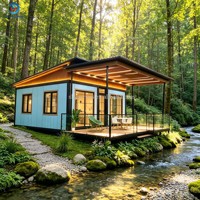 Usine de conteneurs : Villa préfabriquée de luxe personnalisable à double aile, toit plat, pliable, emballée à plat, assemblage rapide