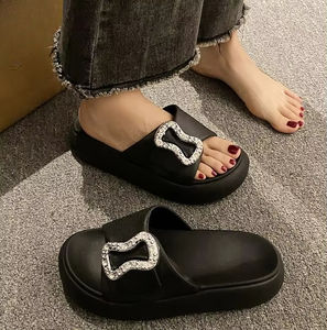 Custom Logo <b>Summer</b> Spring Anti-Slippery Breathable <b>Decorative</b> with Diamonds Headed Flat Bottomed Comfortable Women for - Product Image 4