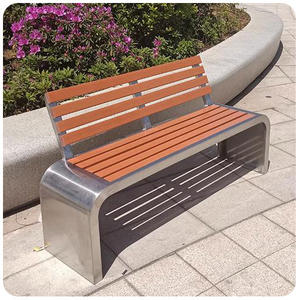 مقعد حديقة حديث من الفولاذ المقاوم للصدأ في الهواء الطلق مضاد للتآكل للفناء حديقة ذات المناظر الخلابة مقعد مفتوح في الهواء الطلق - Product Image 4