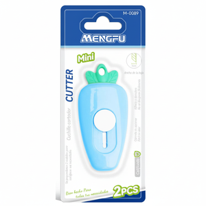 Mini Taglierino Portatile Rosa Blu 2 Pezzi Lame in Acciaio Manici in Plastica per Artigianato/Ufficio Marca Mengfu Modello M-0089 - Product Image 2