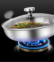Poêle à frire Non revêtue en acier inoxydable, cuisinière à induction, poêle spéciale pour cuisinière à gaz