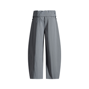 Pantaloni a palloncino a vita alta da donna stile minimalista animale Silhouette fluida Comfort Fit a vita arruffata pantaloni <span class=keywords><strong>larghi</strong></span> <span class=keywords><strong>e</strong></span> rilassati - Product Image 6