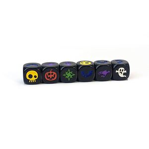 Dados de Calabaza de Halloween Negros de Acrílico de 16 mm con Grabado Personalizado, Estilo Hueco, para Juegos de Mesa - Product Image 2
