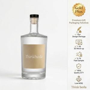 Botella de Vidrio Vacía de Alta Claridad con Tapón de Corcho Negro de 750ml para Whisky, Ginebra, Vodka, Brandy, <span class=keywords><strong>Ron</strong></span> y Licores - Product Image 2