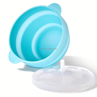 CHINFAI Bol à Popcorn Pliable en Silicone Personnalisable avec Logo, Écologique, avec Couvercle, Sans BPA