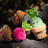 Original Niche Peluche Carotte en pot, Porte-clés Carotte, Pendentif pour sac à dos, Décoration de sac à dos, Cadeau de Noël, Rembourrage en coton PP