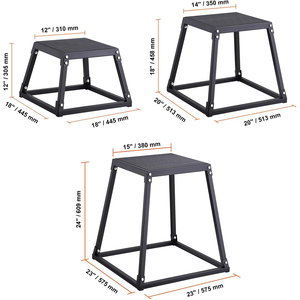 Home Gym Caja de plataforma pliométrica <span class=keywords><strong>Jump</strong></span> Set 12/18/<span class=keywords><strong>24</strong></span> ''Altura Material metálico - Product Image 1