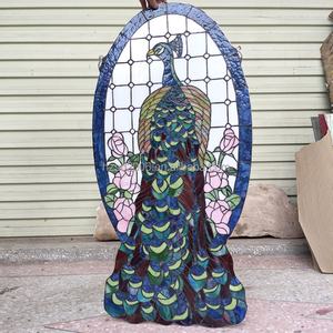 Hermoso Panel de Vidrio Tiffany Hecho a Mano con Diseño de Pavo Real, de 5 mm de Grosor, para Colgar en la Pared o Ventana - Product Image 4