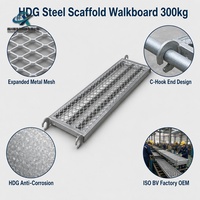 Planche de coffrage industrielle personnalisée en acier HDG avec grille Exp et extrémité à crochet en C 3000x240x65mm EN1065 pour support de coffrage de construction d'entrepôts