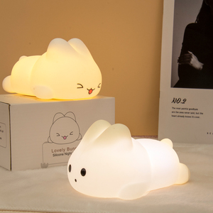 Mini Phim Hoạt Hình Khuôn Mặt Lớn Thỏ Silicone Đèn LED Ánh Sáng Ban Đêm Cho Trẻ Em Phòng USB Có Thể Sạc Lại Dễ Thương Thỏ Trẻ Em Ánh Sáng Ban Đêm - Product Image 2