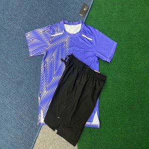 Ensemble d'entraînement athlétique de haute qualité, chemise à manches courtes et short en soie, ensemble de vêtements de sport pour la course à pied et le <span class=keywords><strong>fitness</strong></span> à séchage rapide - Product Image 2