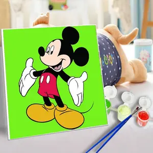 20*20卡通儿童DIY丙烯画由数字米奇鼠标