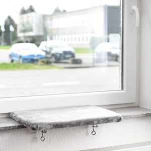 Hamaca para Gatos de Peluche Longnew Factory con Funda Extraíble, <span class=keywords><strong>Cama</strong></span> Elevada con Calefacción para Gatos, Percha para Ventana con Marco Metálico Resistente - Product Image 6