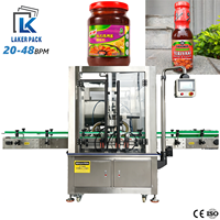 Ligne de production de machines de remplissage de liquides à piston horizontal à 2 têtes pour bouteilles de sauce BBQ automatiques – Fabrication chinoise
