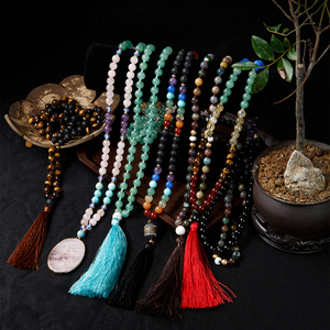 <span class=keywords><strong>Rosario</strong></span> con Perle di Occhio di Tigre 8mm, Ossidiana Nera e Pietra Lavica, Bracciale Religioso Cattolico, Collana con 108 Perle Mala, <span class=keywords><strong>Rosario</strong></span> Musulmano, Perle per Preghiera - Product Image 6