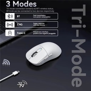 <b>Wireless</b> Optical <b>Mouse</b> 2.4GHz USB Receiver Mini Right Hand Ergonomic White 3 Buttons Battery Powered - Product Image 4