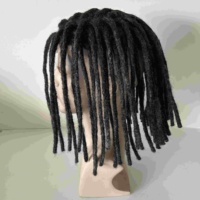 Perruque complète en dentelle style libre pour homme, 10 pouces, couleur gris sel et poivre 1B10, en cheveux humains indiens, perruque de dreadlocks grises