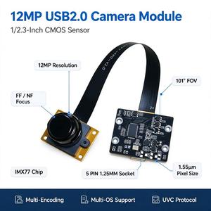 Module de caméra USB2.0 12MP 4000*3000, prise 5PIN 1.25MM, MJPEG YUV2 FF NF Focus, caméra embarquée CMOS IMX577 1/2.3 pouces - Product Image 1