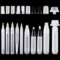 Marqueur vide transparent rechargeable à pointe oblique, en gros, 1mm, 3mm, 5mm, 6.5mm, 8mm, 10mm, 15mm, 30mm