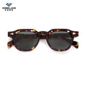 Gafas de sol redondas Vintage con remaches de concha de tortuga para mujer y hombre 2025 Retro amarillo azul Len pequeñas gafas de sol logotipo personalizado UV400 tonos - Product Image 3