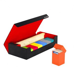 Boîte de rangement pour cartes Boltqurn, grande capacité, finition rouge et noire brillante, solution de rangement organisée pour cartes - Product Image 2
