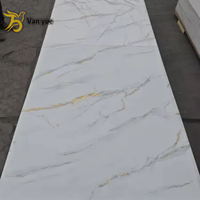 Panneau mural en PVC ignifuge moderne en gros, feuille de marbre UV pour la décoration intérieure des murs et plafonds domestiques