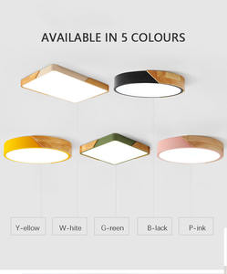 Ev oturma odası yatak çok renkli tavan ışık modern zarif basit akrilik ahşap dim led tavan lambası - Product Image 5