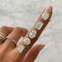 Bague de fiançailles solitaire personnalisable Better Star en or 18 carats, diamant de laboratoire ovale ou coussin de 1 à 5 carats, pureté VVS, certifié IGI
