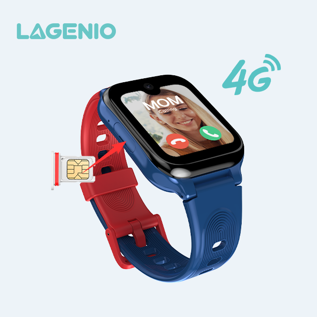 LAGENIO Ultra-thin AI Smart Watch with SIM Card AMOLED IP68 GPS LBS WIFI Video Call 5MP 700mAh Class Mode 4G Kids Smart Watch