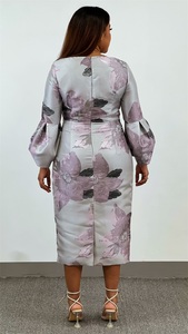 가장 인기있는 제품 플러스 사이즈 맥스 드레스 겸손한 정원 파티 드레스 플러스 사이즈 Bodycon 원피스 뚱뚱한 숙녀 - Product Image 5