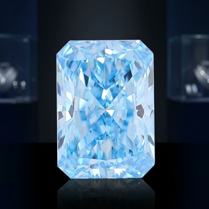 Diamante Azul Radiante de Corte Fantasía Cultivado en Laboratorio, Certificado IGI, 5.1 Quilates, Piedra Suelta para Joyería, por CRAFTED CARBON - Product Image 3