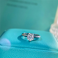 Bague de fiançailles ronde en argent pour femme, bague de mariage en moissanite, de luxe, vvs, diamant, couleur d, 3ct, 5 ct