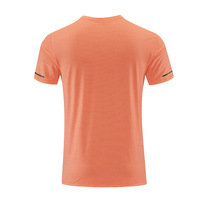 Logo OEM 165gsm 85% polyester 15% spandex t-shirt de course couleur unie évacuation de l'humidité t-shirt de sport col rond impression ample