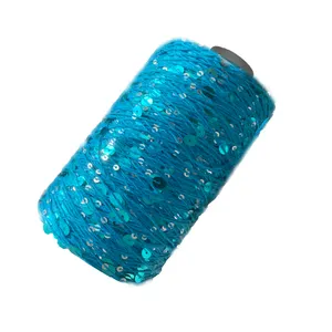 Sequin Yarn 100%Polyester 3MM+6MM Sequin Fashion Fancy Yarn For Weaving And Hand Knitting Etc.