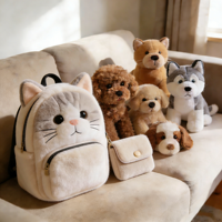Fournisseur direct usine en gros de jouets en peluche chat, chien, loup de 4/8/10/12/15/20 pouces, pour machines à griffes et salles d'arcade, en vrac