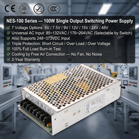 Alimentation à découpage CA/CC sans ventilateur 100W en gros, série NES 100, options 5V à 48V pour système de sécurité