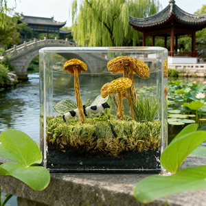 Cao cấp thủ công tùy chỉnh sống động như thật hoa khô nhúng nhựa Epoxy Florals Máy tính để bàn bookend trang trí nhà phòng khách - Product Image 5