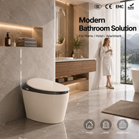 Toilette intelligente haut de gamme avec couvercle et chasse d'eau automatiques, siège chauffant, lavage postérieur et hygiène féminine, contrôle IA