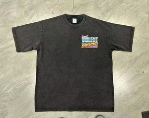 Áo thun in logo tùy chỉnh, chất liệu cotton 100%, thoáng khí, kiểu dáng rộng, áo thun vintage - Product Image 3