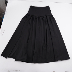Women's Summer Breathable Side Split A-Line Floor-Length <b>Skirt</b> Pleated High Waist Flowy Draped Detail Elegant Slimming <b>Mesh</b> - Product Image 2