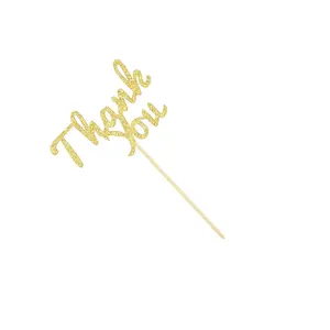 Manufacturer Top Casual Thank You Rose Gold Cake Topper Thanks Giving Theme Party Decoration Acrylic Cake Inserted