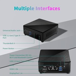 Mini PC pour entreprise, processeur Intel <span class=keywords><strong>I5</strong></span>-1235U de 12e génération (Ryzen 7 <span class=keywords><strong>5700U</strong></span>), 16 Go de RAM, 512 Go de SSD, graphismes intégrés, Wi-Fi 6, Windows - Product Image 3