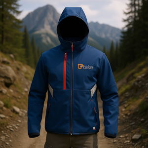 เสื้อแจ็คเก็ตสไตล์ซอฟต์เชลล์สีน้ำเงิน ไซส์ M สำหรับชุดทำงาน - Product Image 3