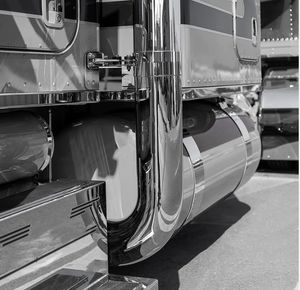 Camión personalizado 8 pulgadas Flat Top Stacks <span class=keywords><strong>T</strong></span> Pipe 90 grados Codos Kit de escape para Peterbilt 359 379 389 Glider - Product Image 5