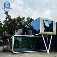 Cabine Apple préfabriquée à aménagement personnalisé, très demandée, 20 pieds, 40 pieds, maison modulaire, pod préfabriqué de luxe pour camping de glamping