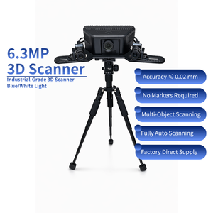 <span class=keywords><strong>Scanner</strong></span> <span class=keywords><strong>3D</strong></span> à large champ de vision avec système de projection DLP à lumière structurée 720P, précision de 0,02 mm, lumière bleue/blanche - Product Image 1