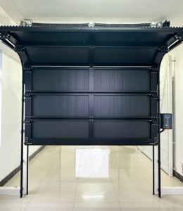 Grille de porte de <span class=keywords><strong>garage</strong></span> en aluminium automatique d'aspect bois de luxe pour villa grilles modernes lattes portails de <span class=keywords><strong>garage</strong></span> sectionnels isolés et intelligents - Product Image 4