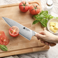 XINZUO Sharp Couverts Unique Sparkling Burst Pattern 10Cr Composite Steel Couteau de chef de cuisine avec manche en bois d'olivier de qualité supérieure Nouveau