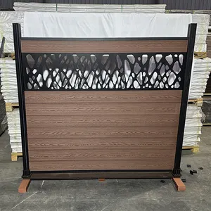 Vinyl hàng rào tấm 8ft giá rẻ riêng tư Bảng điều chỉnh Hàng rào gỗ bán buôn Composite tạm thời ngoài trời